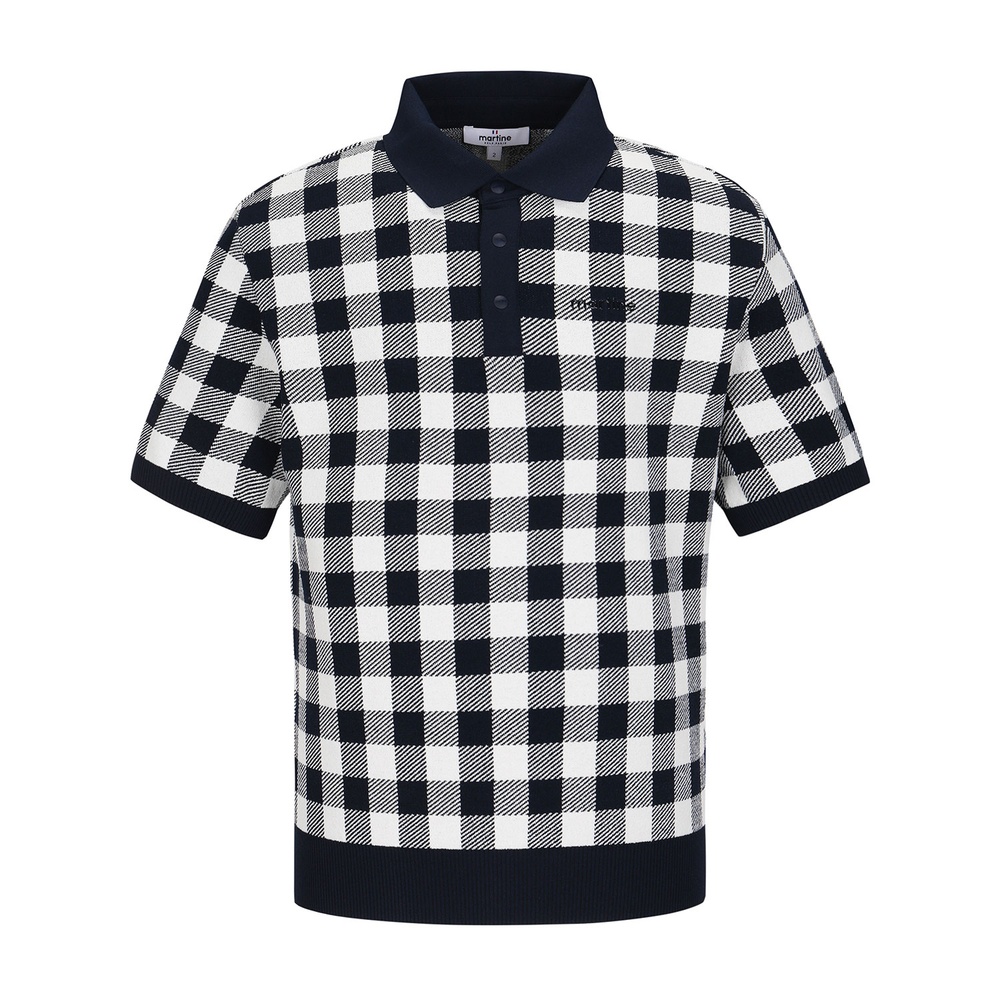 어뉴골프  체크 자카드 스웨터 QM0ENI20249