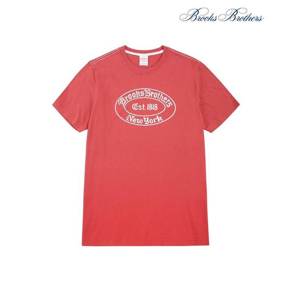 브룩스브라더스 코튼 라벨 티셔츠 BBNPMM8802DEM
