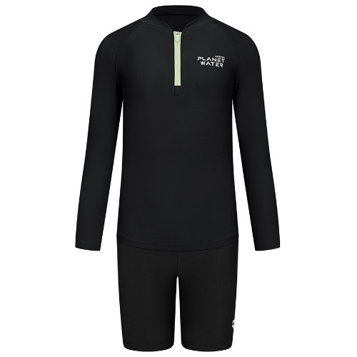 아레나  아동 플레닛 레저 반집업 래쉬가드 세트 A4BB1BS01BLK