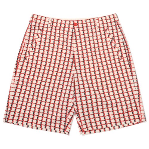 말본골프  팀 그래픽 패턴 하프 팬츠 M4221PHP07RED