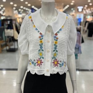 숲(SOUP) 자수 스카시 니트 조끼 OA6VKT1