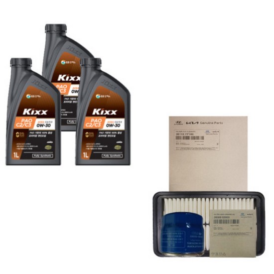 GS칼텍스 KIXX 파오 C2/C3 0W30 3L + 순정필터 기아 올뉴 모닝 TA 가솔린