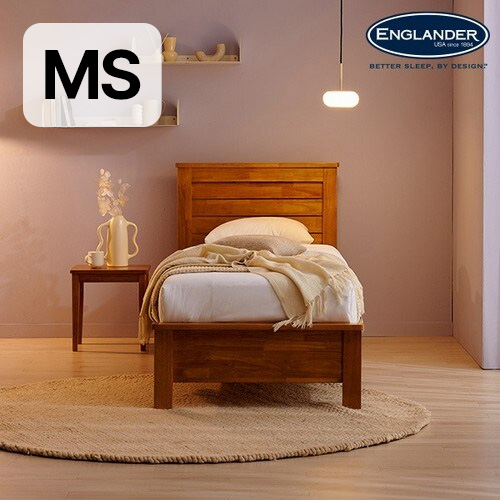 잉글랜더 토론토 고무나무 통깔판 원목 침대 MS