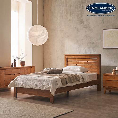 잉글랜더 토론토 고무나무 통깔판 원목 침대 S