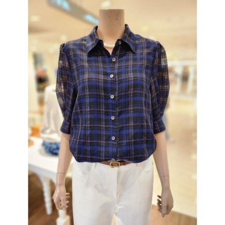 BCBG 파이널체크 블라우스 B4M6B460