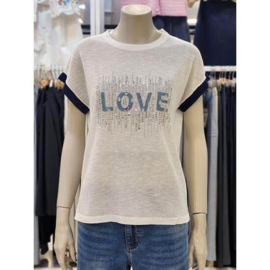 숲(SOUP) 러브 레터링 큐빅 배색 니트 OA6SKT2
