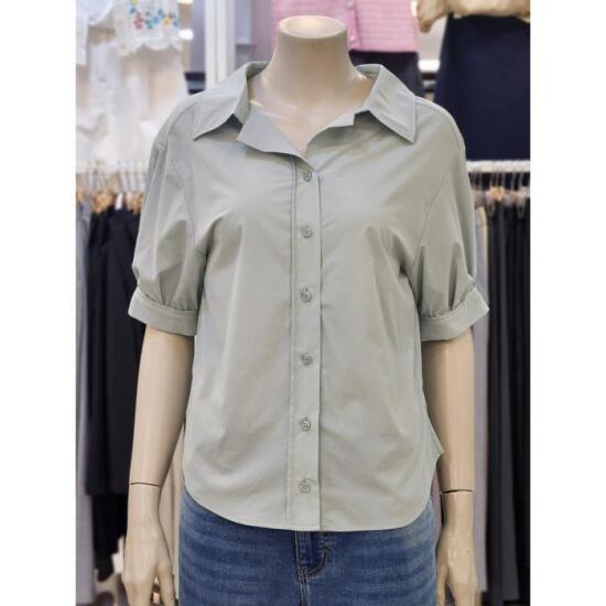 숲(SOUP) 카라넥 뒷네크 버튼 반팔 셔츠 OA6SST1