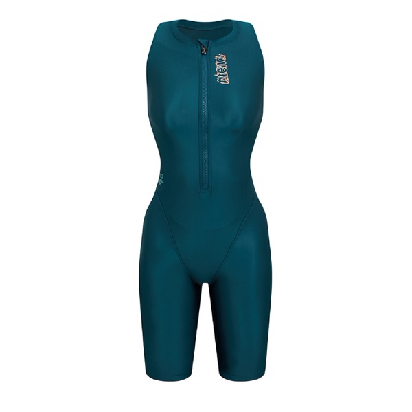 아레나  여성 링크 선수 지퍼 차이나백 4부 반신 실내수영복 A4SL1CE05GRN