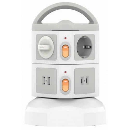 멜로디코리아  6구 16A 메인스위치 USB 타워 멀티탭