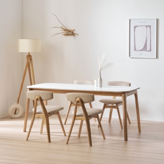 보니애가구 오로라 양면 포세린 세라믹 애쉬 원목 식탁 1800