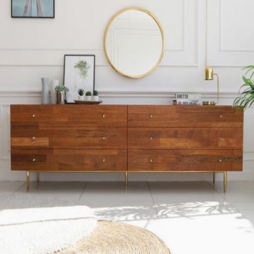 끌레오 에단 멀바우 원목 서랍 높은 거실장 2000