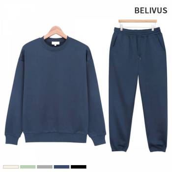 빌리버스 남자 셋업 맨투맨 밴딩 팬츠 트레이닝복 BLK030