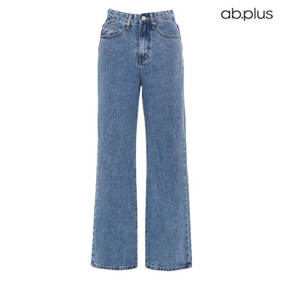 Ab.plus 베이직 코튼 포켓 일자핏 데님 팬츠 LSY2MP56A