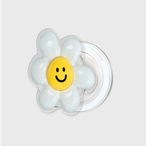 모먼트디자인  더나인몰 smile daisy 화이트 맥세이프 아크릴스마트톡