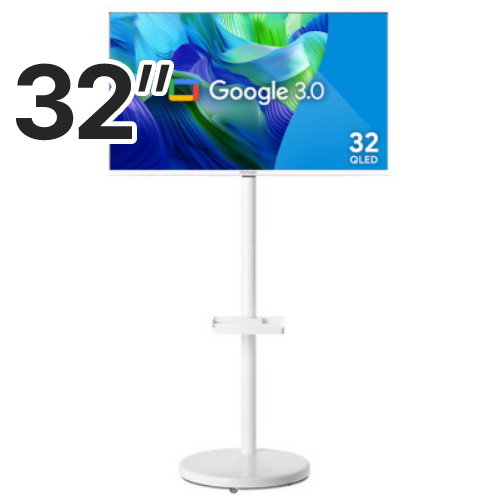 더함  리얼 화이트 스마트 32 QLED 돌비 AI 구글 3.0 홈시네마 이동형 패키지