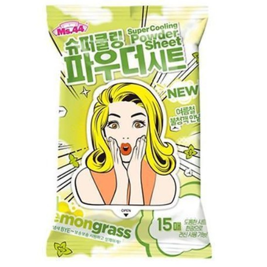 미스44 슈퍼 쿨링 파우더 시트 레몬그라스 15매