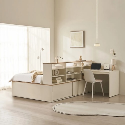 삼익가구 더빅 슬라이딩 벙커 빅수납 침대 SS+책장+책상+계단