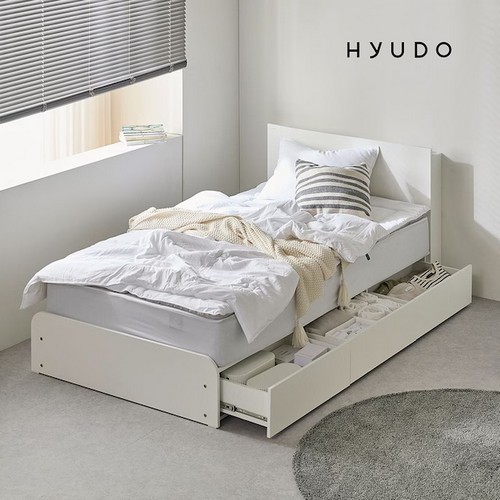 휴도 다감한 선유 패브릭 빅수납 LED침대 SS