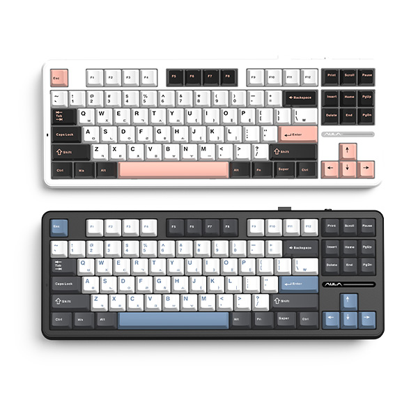 AULA  F87 Pro 유무선 기계식 올리비아 화이트 한글