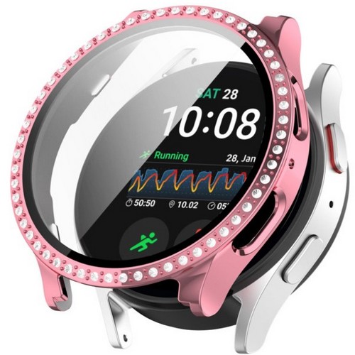 갤럭시워치7 원라인 큐빅 강화유리 케이스