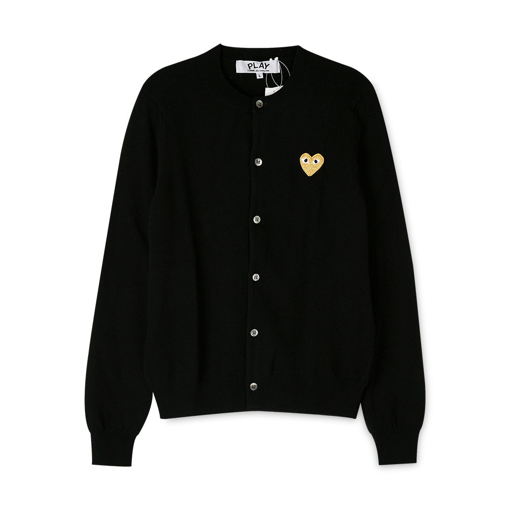 꼼데가르송 여성 골드 하트 와펜 가디건 AZN049 0511