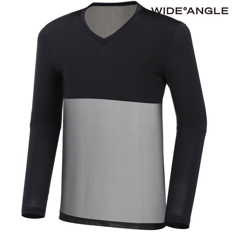 와이드앵글  TO 브이넥 메쉬 배색 베이스레이어 WMM24295Z1