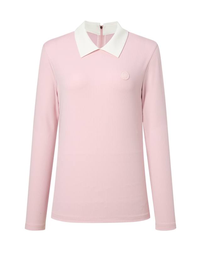 헤지스골프 카라 배색 긴팔 골지티 HWTS4C921P1