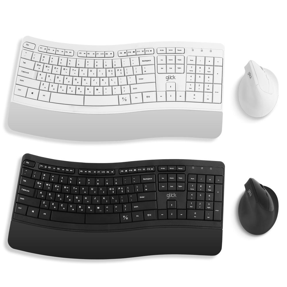 지클릭커  OFFICEPRO EMK100 인체공학 무선 키보드 마우스 세트