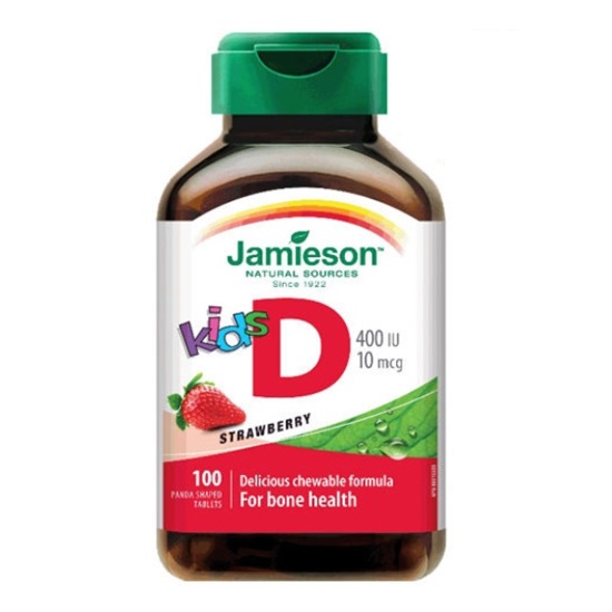 자미에슨 키즈 츄어블 비타민D 400 IU 딸기맛 100정