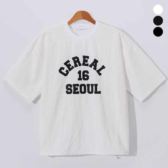 후앙스 SEOUL 프린트 오버핏 스트링 반팔티 BMRT4569