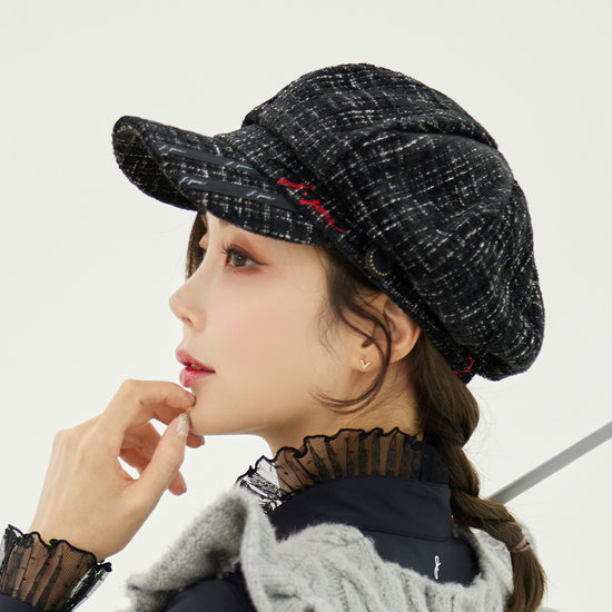 제이제인  트위드 마도로스 햇 블랙