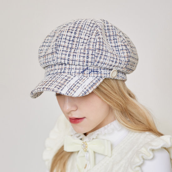 제이제인  트위드 마도로스 햇 네이비