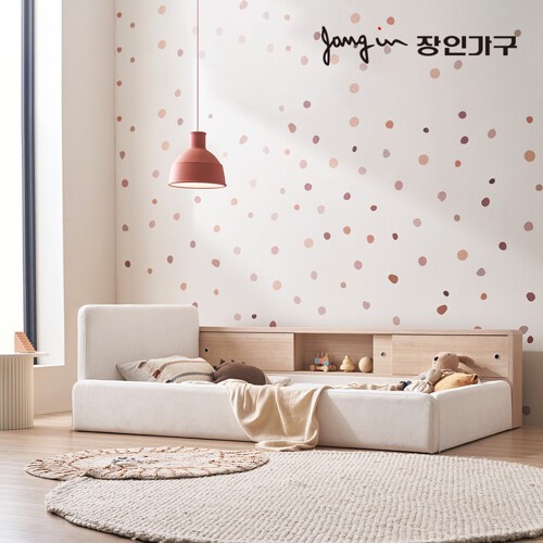 장인가구 하랑 패브릭 슬림헤드 기본형 침대 SS