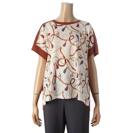 캐리스노트 프린트 우븐패치 니트 CN4FKT001