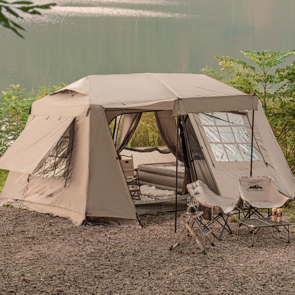 로티캠프  힐하우스 그늘막 원터치 텐트 풀오픈