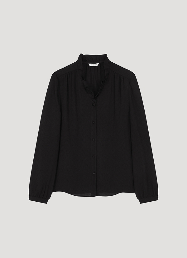 쉬즈미스 여성 프릴넥 셔링 블라우스 SWWBLO31050