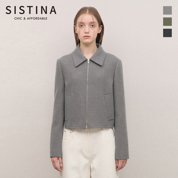 시스티나 여성 울 블렌드 집업 자켓 AWWJKO31070