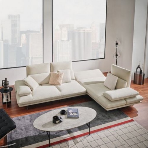 에싸 오아후 코너형 스윙기능 리브 패브릭 소파 4인용