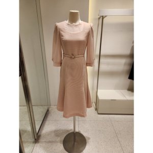 숲(SOUP) 소매 배색 벨티드 원피스 SA8OPM3