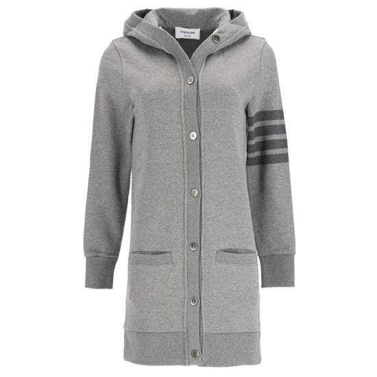 톰브라운 4바 스트라이프 코튼 롱 후드 가디건 FJT141A 06910 035