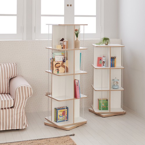 비앙스 VONI 자작엣지 인테리어 4단 회전책장 470