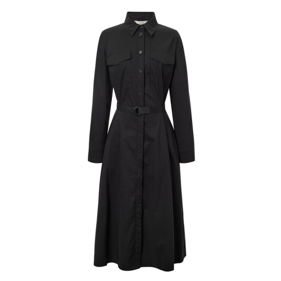 헤지스레이디스 스트랩 면혼방 셔츠형원피스 HSDR4D802N2