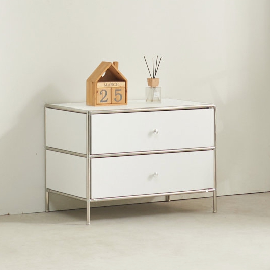 데코라인 그로피 미드센츄리 낮은 2단 서랍장 680