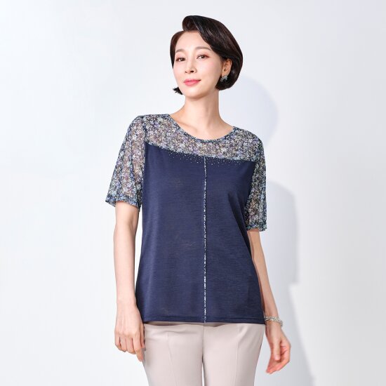 마담엘레강스 클라쎄 매쉬 블라우스 K242BL03