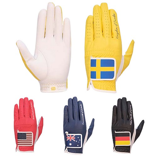 글로벌나인  컬러 반양피 국기 골프장갑 양손 GKL2AGV954
