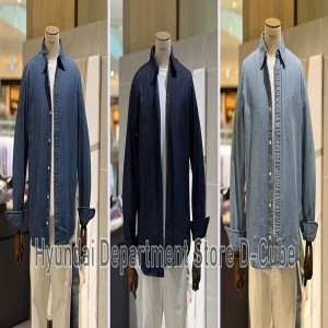 에디션 코튼 솔리드 릴렉스 핏 데님 셔츠_NEE3WC1902