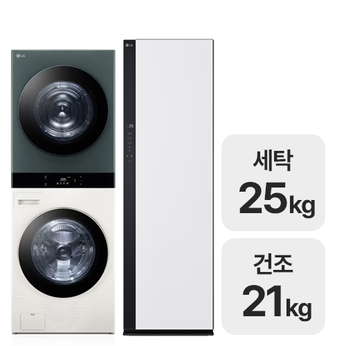 LG전자 트롬 오브제컬렉션 워시타워 WL21EGZU + 스타일러 SC5MSR82H