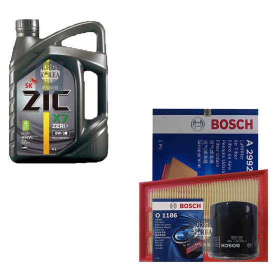 SK엔무브 ZIC 제로 X7 0W30 4L + 보쉬필터 르노 SM6 2.0 가솔린