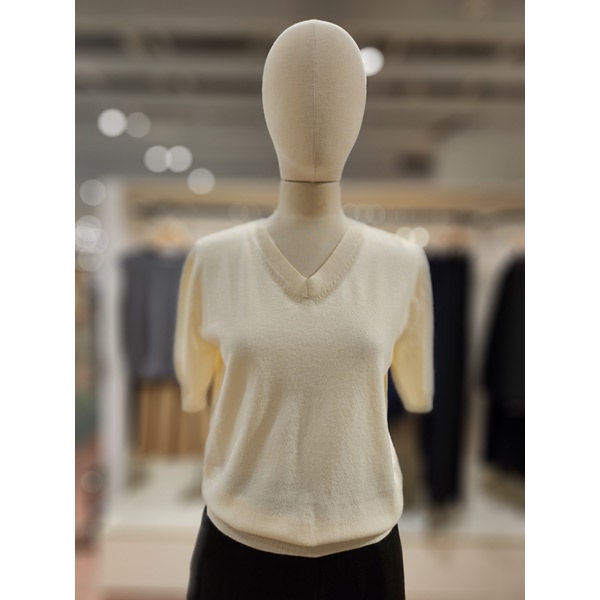 시스티나 여성 브이넥 하프 슬리브 니트 ASKPOO31560