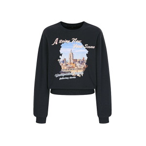 올리브데올리브 여성 아트웍 볼륨소매 맨투맨 티셔츠 OW4AE8720